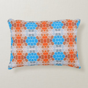 Orange and Blue Pattern Decorative Cushion