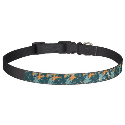 Image of Orange and Blue Pattern Dog Collar