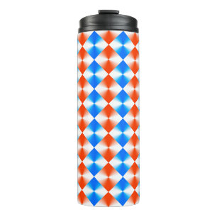 Orange and Blue Pattern Thermal Tumbler