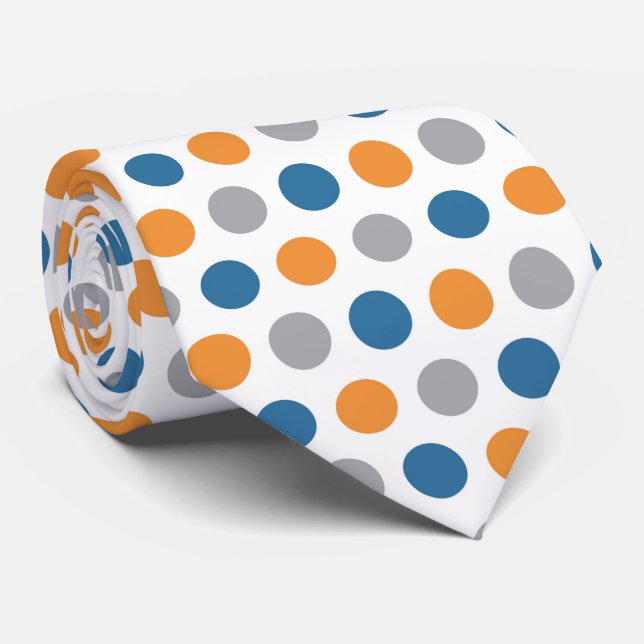 Orange and Blue Pattern Tie (Rolled)