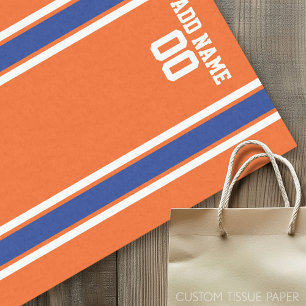 Orange and Blue Personalised Sports Jersey Tissue Paper
