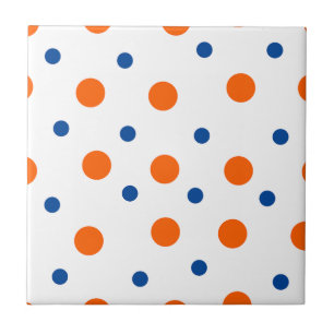 orange and blue polka dots tile