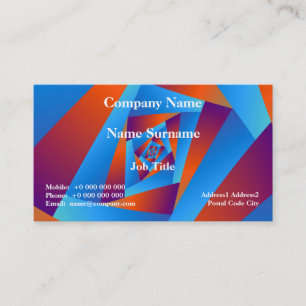 Orange and Blue Spiral Classic Business Card