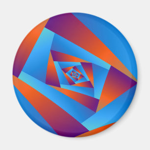 Orange and Blue Spiral Magnet