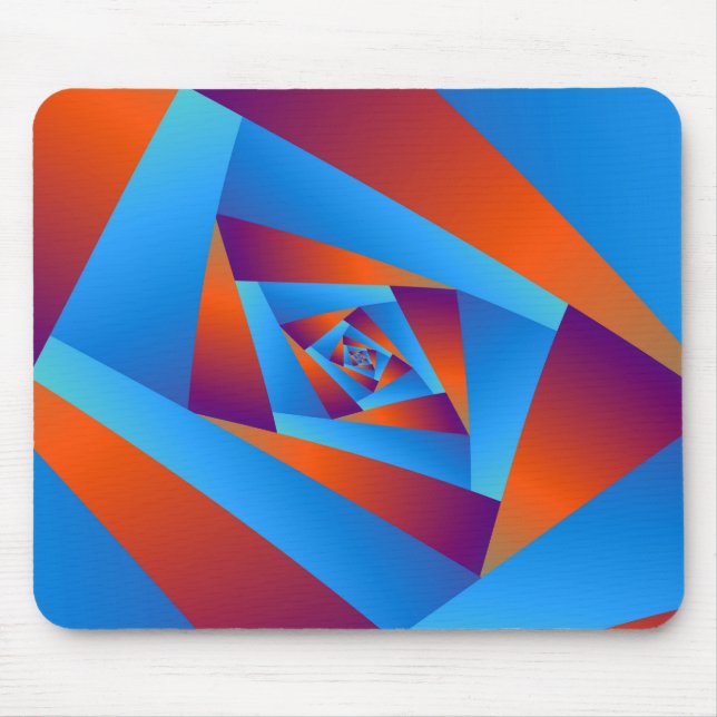 Orange and Blue Spiral Mousepad (Front)