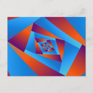 Orange and Blue Spiral Post Card