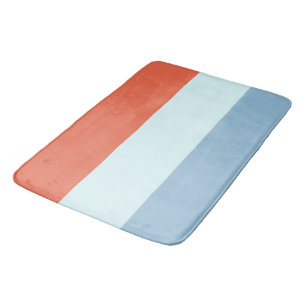 Orange and Blue Stripes Bath Mat