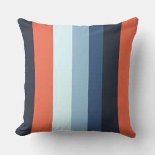 Orange and Blue Stripes Cushion