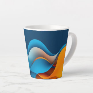 Orange and Blue Waves Latte Mug