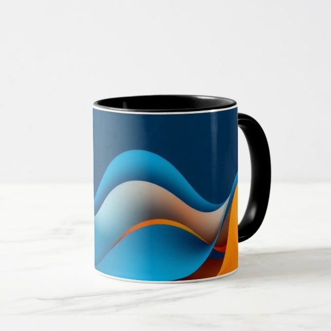 Orange and Blue Waves Mug (Front Right)