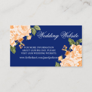 Orange and Blue Wedding Flower Enclosure Card
