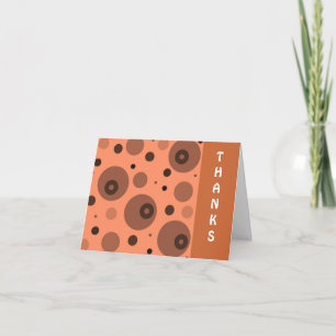 Orange and Brown Circles Thank You Card