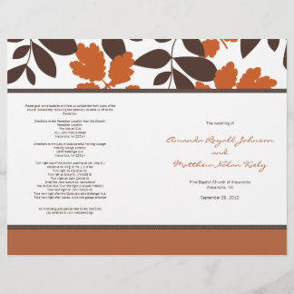 Orange and Brown Fall Wedding Program