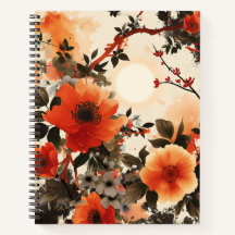 Orange and Brown Floral Spring Exotic