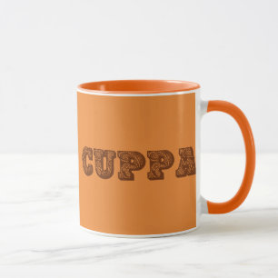 Orange and Brown  "Have a cuppa" coffee or tea mug