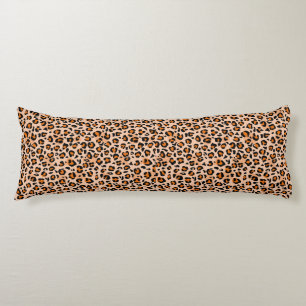 Orange and Brown Leopard Print Body Cushion