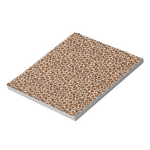 Orange and Brown Leopard Print Notepad