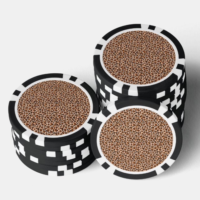 Orange and Brown Leopard Print Poker Chips (Stack)