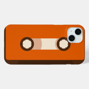 Orange and Brown Retro Cassette Tape iPhone 15 Mini Case