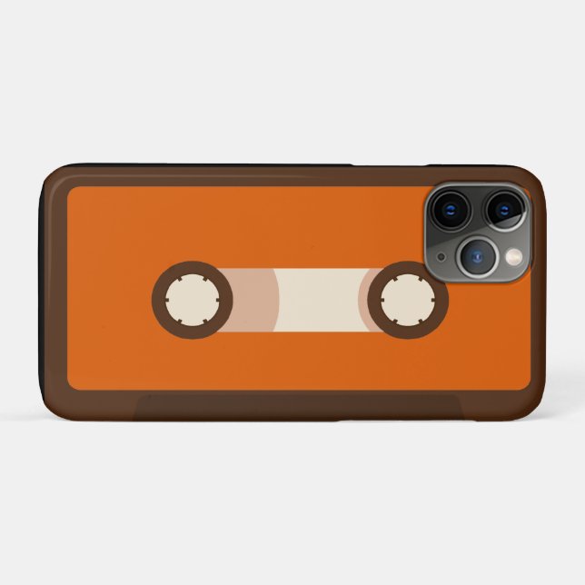 Orange and Brown Retro Cassette Tape Case-Mate iPhone Case (Back (Horizontal))