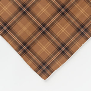 Orange and Brown Rustic Plaid Pattern Fleece Blanket