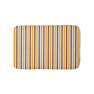 Orange and brown striped pattern spring colours bath mat