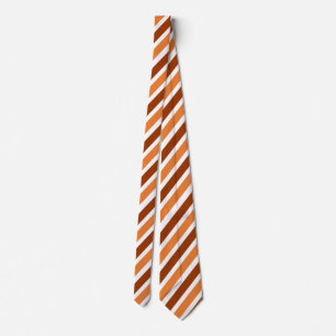 Orange and Brown Striped Tie