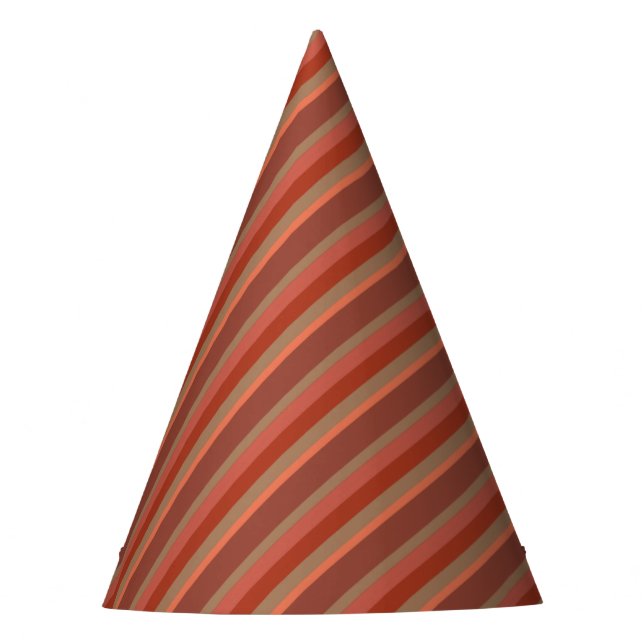 Orange and Brown Stripes Party Hat (Front)