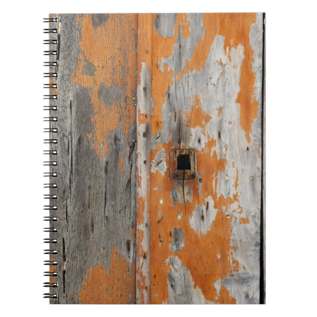 Orange and brown wooden board notebook (Front)