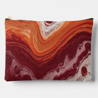 orange and burgundi fluid accessory pouch