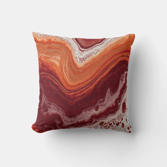 orange and burgundi fluid cushion (Front)