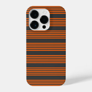 Orange and charcoal five stripes pattern iPhone 14 pro case