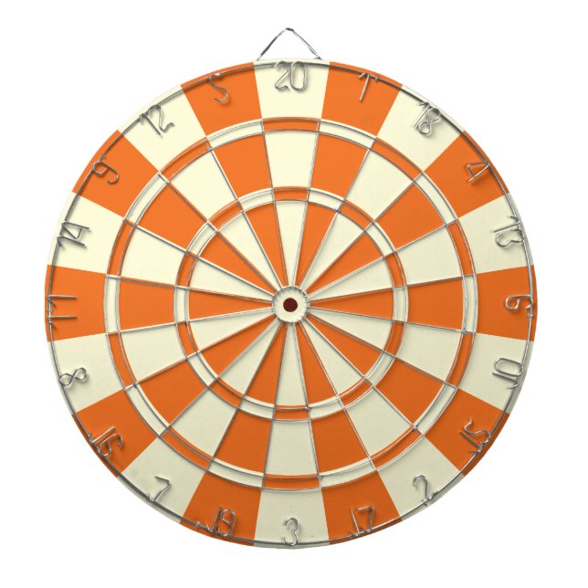 Orange And Cream Beige Colour Dartboard (Front)