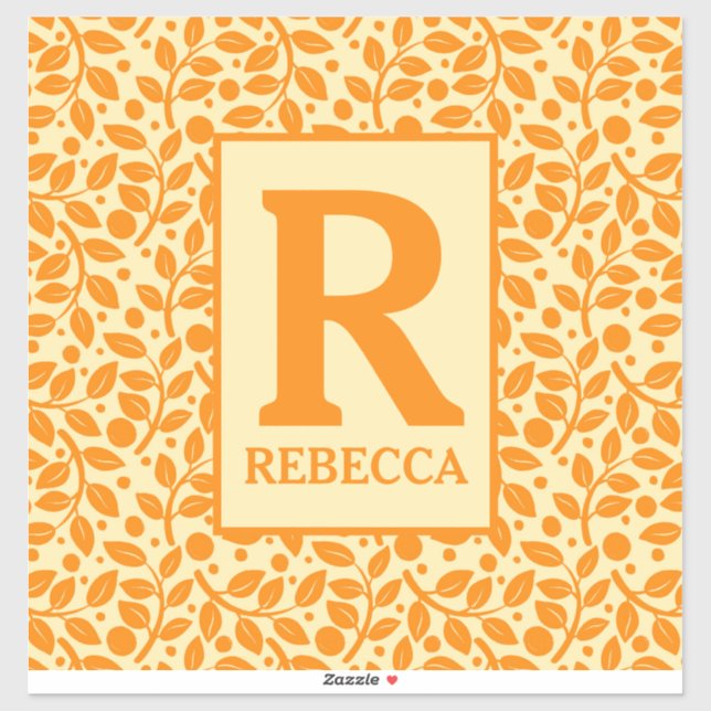 Orange and cream Leaf Pattern Luggage (Sheet)