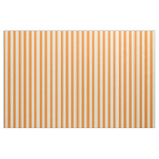Orange and cream ticking stripes fabric