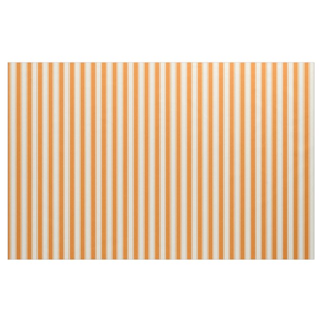 Orange and cream ticking stripes fabric (Fat Quarter)