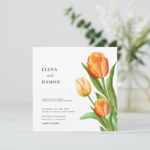 Orange and Cream Tulip Wedding Save The Date