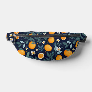 Orange and Floral Delight Pattern Bum Bags