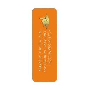 Orange and Gold Graduation Return Address