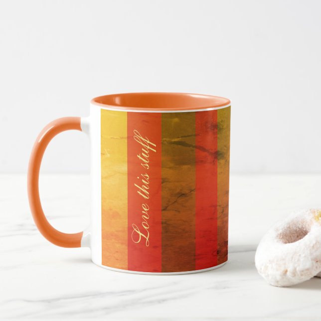 Orange and Gold Mug (With Donut)