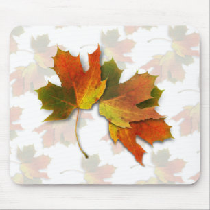 Orange And Golden  Autumn Leaves Mouse Mat