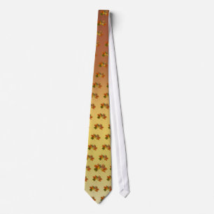 Orange And Golden Autumn Leaves Tie