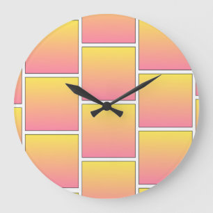 Orange and Golden Yellow Bricks Large Clock