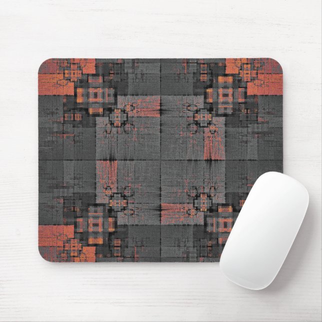 Orange and Gray Crossroads  Mouse Mat (With Mouse)