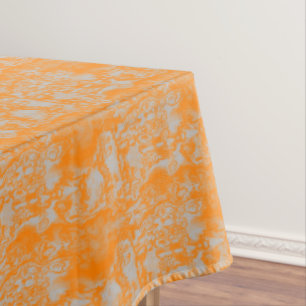 Orange and gray marble tablecloth