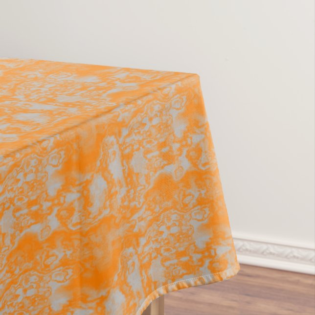 Orange and gray marble tablecloth (In Situ)
