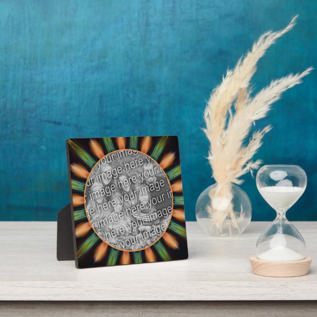 Orange And Green Abstract Add Your Own Photo Plaque (Insitu)