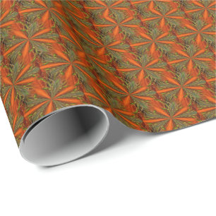 Orange And Green Abstract Design Wrapping Paper