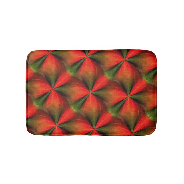 Orange And Green Abstract Pattern Bath Mat (Front)