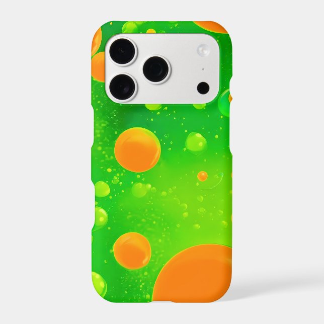 Orange and Green Bubble Abstract Art (Back)
